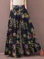 ZANZEA Women's Culottes Loose Wide Leg Pants Floral Graphic Elastic Waist Palazzo Pants Business Casual Cropped Trousers with Pockets