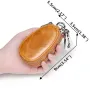 Ekphero Men Genuine Leather Mini Car Key Case Minimalist Zipper Key Holder Storage Bag for Men Double Layer Key Slot Bag with Key Chain