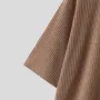 INCERUN Mens Knitted V-Neck Half Sleeve T-Shirt Casual Solod Color Short Sleeve Men Top