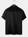 Camisas de manga corta con cuello de solapa y estampado de cocoteros para hombre