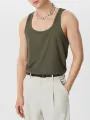 INCERUN Mens Simple Sport Solid Color Knitted Sleeveless Tank Top