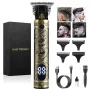 T9 Powerful Electric Hairdresser Metal Body, USB Charging, LED Screen Display Engraving Razor Hair Clippers