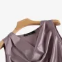 Blusas ZANZEA para mujer, elegantes camisetas sin mangas con cuello vuelto, camisolas de satén sin mangas para oficina y trabajo.