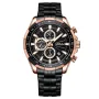 CRRJU Business Men's Watches Fashion Luxury Stainless Steel Quartz Watches Waterproof Chronograph Multifunctional Watches