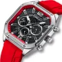 CRRJU Men's Business Quartz Watch Silicone Strap Waterproof Sport Wristwatch with Automatic Date Casual Design and Watch Box