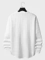 Mens Ethnic Geometric Print Chest Pocket Quilted Curved Hem T-Shirts