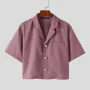 INCERUN Mens Blazer Stylish and Lightweight Korean-style Suit for Fashion-Forward Males Solid Color Short Sleeve Suit Coat
