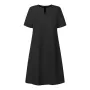 ZANZEA - Vestido de verano elegante para mujer, con escote en V, manga corta, informal, para fiestas, hasta la rodilla