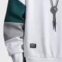 ChArmkpR Mens Japanese Print Color Block Patchwork Pullover Hoodies