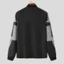 INCERUN Men Tights Skinny Stretch Functional Long Sleeve T-Shirt Fashion Sportwear Crew Neck Black T-shirt for Men, Spring Fall