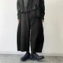INCERUN Men Casual Loose Fit Pants with Pockets Solid Color Comfortable Wide Leg Seven-point Trousers for Spring Fall S-5XL