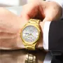 CURREN Men's Stainless Steel Quartz Watch Waterproof Calendar Business Casual Wristwatch Fashion Design with Watch Box