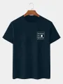 Mens Letter Chest Print Crew Neck Casual Short Sleeve T-Shirts