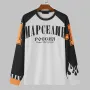 INCERUN - Camiseta informal de manga larga con bloques de color para hombre, estilo holgada, cuello redondo, para carreras, tallas S-5XL