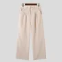 INCERUN - Pantalón casual de pierna recta con doble pliegue para hombre, cómodo, sencillo, de color sólido, largo, talla grande S-5XL