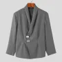 INCERUN Men Long Sleeved Blazer with Slanted Lapels and Metal Buttons and Shoulder Pads Fashion Loose Fit Blazers for Big Men Large Size S-5XL