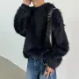 INCERUN Herr Enfärgad Tröja Avslappnad Bekväm Överdimensionerad Fuskpäls Långärmad Tröja Plusstorlek Rund Halsad Pullover för Herr Höst Vinter