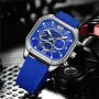 CRRJU Men's Business Quartz Watch Silicone Strap Waterproof Sport Wristwatch with Automatic Date Casual Design and Watch Box