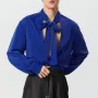 INCERUN Herrar Skyrta Fashion-forward Karlar Björt Long Sleeve Skyrta með Big V-hálsmáli og flæðandi borðum