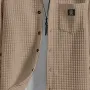ChArmkpR Mens Solid Texture Chest Pocket Lapel Long Sleeve Shirts