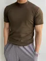 Mens Solid Criw Neck Llawes Byr Crys-T
