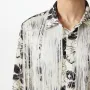 INCERUN Mens Floral Print Fringe Patchwork Long-Sleeve Shirt Fashion Tassel Deco Lapel Top for Male S-5XL