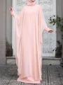 ZANZEA Plus Size Women Chiffon Kaftan Tunic Two-Piece Detachable Outside Bat Long Sleeve Maxi Dress