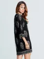 ZANZEA Plus Size Women Mid Long Dress Retro Floral Printed 3/4 Sleeve Beach Midi Dresses