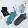 5 Pairs Mens Anti-odor Mesh Sports Socks Comfy Breathable Sweat Ankle Socks Casual Soft Elastic Socks, Spring & Summer