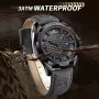 NAVIFORCE Men Casual Sport Watch Calendar Quartz Wrist Watch Waterproof Shock Resistant Men Watches Leather Strap