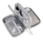 Dubbellaagse reistas voor draagbare digitale producten, beschermhoes voor U-schijven, USB-datakabelorganizer, hoofdtelefoonoplader, schatkist, accessoirekoffer
