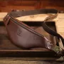 BULLCAPTAIN Riñonera de piel auténtica para hombre, bandolera informal de piel de Caballo Loco, clásica, retro, para exteriores, para montañismo, para teléfono móvil