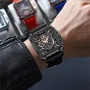 CRRJU Men's Sports Watch, Multifunctional Chronograph Wrist Watch for Business Men, Waterproof Square Male Quartz Watch with a Box, Ideal choice for Men's Gifts