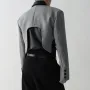 INCERUN - Blazer para hombre, diseño sencillo a la moda, corte entallado, color liso, manga larga, informal, para hombre