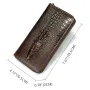 Ekphero Crocodile Print Men's Genuine Leather Wallet RFID Blocking Long Card Holder Purse Multi Card Slots Card Case Vintage Money Clip