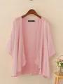 ZANZEA Plus Size Womens Cardigans Solid Color Cape Summer Beach Sunscreen Linen Cardigan