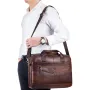 BULLCAPTAIN Briefcase Shoulder Messenger Bags Men's Genuine Leather 14-inch Laptop Bag's Men's Briefcase Office Business Handbag