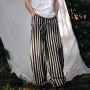 INCERUN - Pantalón holgado informal de rayas étnicas para hombre, cómodo, de pierna ancha y largo, talla grande, tallas S-5XL