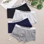 4 piezas de ropa interior para hombre, calzoncillos bóxer de algodón de cintura media, transpirables, cómodos y elásticos, pantalones cortos deportivos.