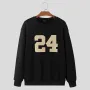 Sudadera de manga larga con estampado de números para hombre de INCERUN, cómoda y moderna, de color liso, con cuello redondo, talla grande S-5XL