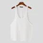 INCERUN Mens Tank Top Solid Color Sport Tanks Scoop Neck Tank Top Summer Comfy Gym Sleeveless Top