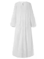 Women 100% Cotton Abaya Kaftan Lace Patchwork Casual Wedding Midi Dress