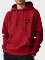 ChArmkpR Mens Smile Face Print Kangaroo Pocket Casual Drawstring Hoodies
