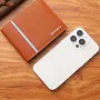 Men's Short Thin Wallet Soft Leather Multi-Card Slots Coin Purse Cross Pattern Horizontal Stitch Large Capacity Fashion Wallet