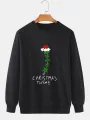 ChArmkpR Mens Christmas Element Print Crew Neck Loose Pullover Sweatshirts