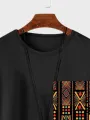 ChArmkpR Mens T-Shirts Colorful Ethnic Geometric Print Curved Hem Short Sleeve Tshirts