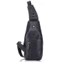 BULLCAPTAIN Men Genuine Leather Wear Resisting Textured Business Casual Brown Black Chest Bag Shoulder Crossbody Bag