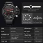 MEGIR Men Multi-functional Watch Sports Chronograph Wristwatch Waterproof Calendar Quartz Watch Comfortable Silicone Strap