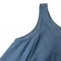 ZANZEA Women Fashion Denim Overalls Dress Summer Sleeveless Casual Loose Sundress Solid Color Maxi Dress With Pockets