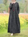 ZANZEA Women Floral Print O-Neck Long Sleeve Bohemian Holiday Maxi Dress With Pocket